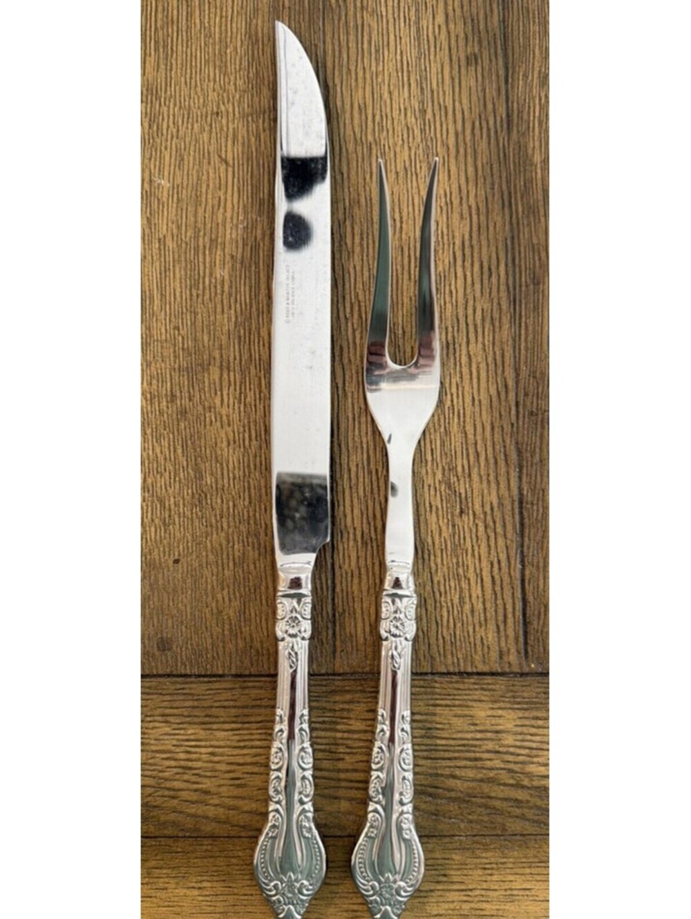Reed & Barton “Majesty” Stainless Carving Set – Knife & Fork – New Old Stock